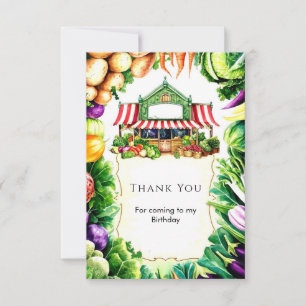 Carte De Remerciements Marché de producteurs de légumes pour enfants Anni