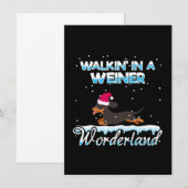 Carte De Remerciements Marcher Dans Un Weiner Wonderland Noël (Devant / Derrière)