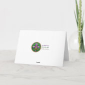 Carte De Remerciements Mardi Gras Masque de plumes vert et doré (Dos)