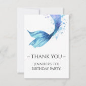 Carte De Remerciements Marée de sirènes Anniversaire sous la mer (Devant)