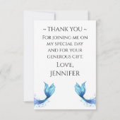 Carte De Remerciements Marée de sirènes Anniversaire sous la mer (Dos)