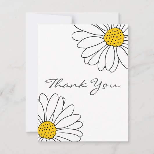 Carte De Remerciements Marguerite jaune et blanc (Devant)