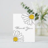 Carte De Remerciements Marguerite jaune et blanc (Debout devant)