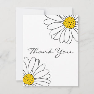 Carte De Remerciements Marguerite jaune et blanc