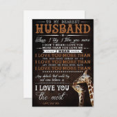 Carte De Remerciements Mari à mon cher mari (Devant / Derrière)