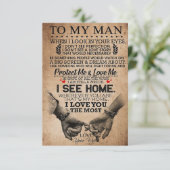 Carte De Remerciements Mari Protège Moi Et Aime Moi (Debout devant)