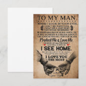 Carte De Remerciements Mari Protège Moi Et Aime Moi (Devant / Derrière)