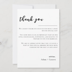 CARTE DE REMERCIEMENTS - MARIAGE