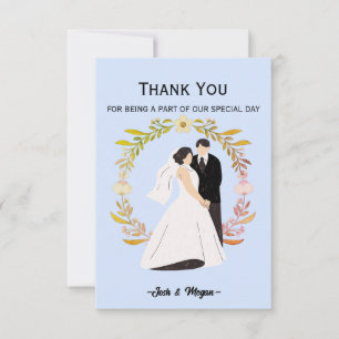 Carte de remerciements mariage