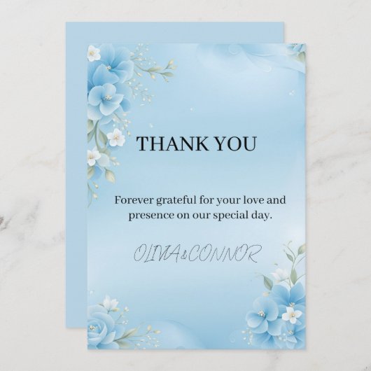 Carte de remerciements mariage (Devant / Derrière)