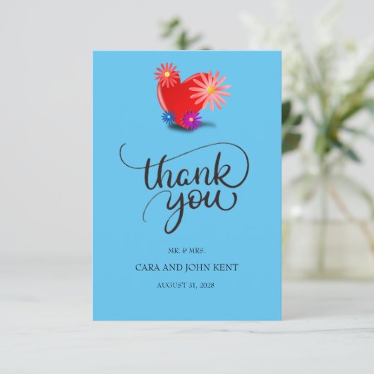 carte de remerciements mariage (Debout devant)