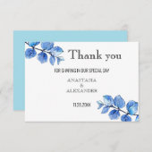 Carte de remerciements mariage. (Devant / Derrière)