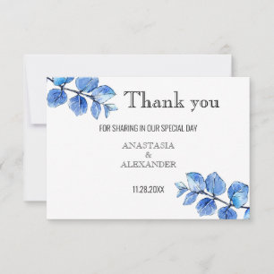 Carte de remerciements mariage.