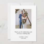 Carte de remerciements mariage (Dos)