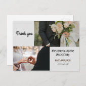 carte de remerciements mariage (Devant / Derrière)