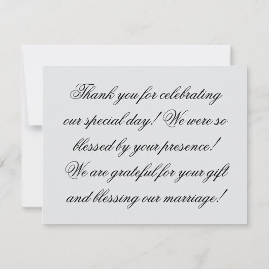 Carte de remerciements mariage (Dos)