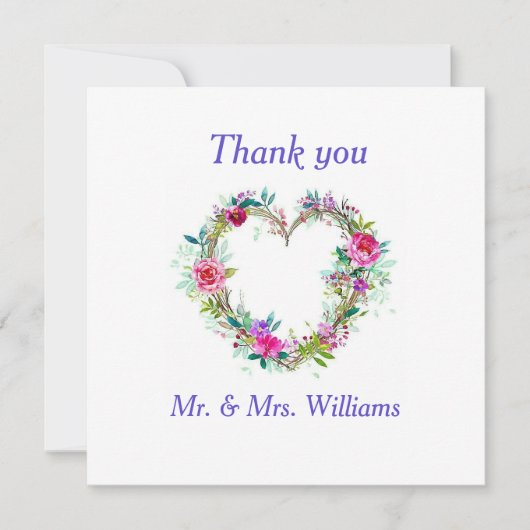 carte de remerciements mariage (Devant)