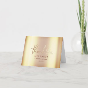 Carte De Remerciements Mariage 16e luxe or personnalisé