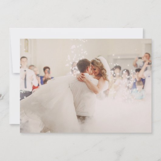 Carte De Remerciements Mariage 2 photo élégant à la main (Dos)