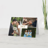 Carte De Remerciements Mariage 3 Photo Collage Moderne Élégant (Devant)