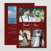 Carte De Remerciements Mariage 4 Photo Collage (Devant / Derrière)