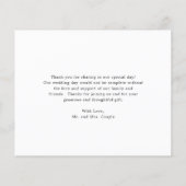 Carte de remerciements Mariage à budget floral ora (Dos)