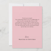 Carte De Remerciements Mariage à étincelles en or rose (Dos)