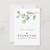 Carte de remerciements mariage à eucalyptus minima (Devant)