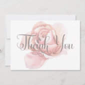 Carte De Remerciements Mariage à fleurs rose unique (Devant)