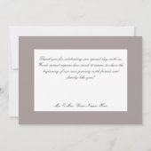 Carte De Remerciements Mariage à fleurs rose unique (Dos)