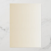 Carte de remerciements Mariage à huile d'or à crèm (Verso)