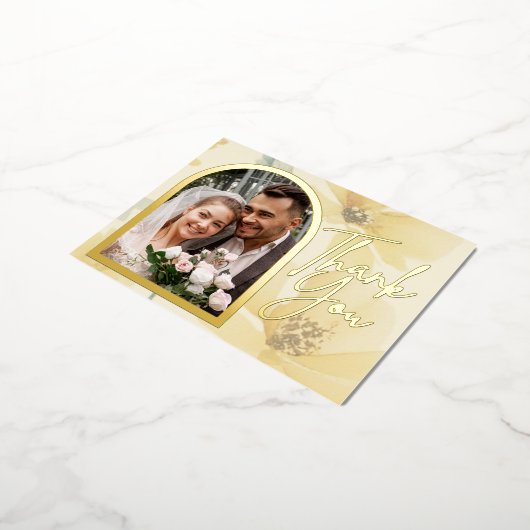 Carte de remerciements Mariage à huile douce jaune (Rotation)