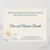 Carte de remerciements Mariage à huile douce jaune (Verso)