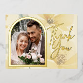 Carte de remerciements Mariage à huile douce jaune (Recto)