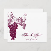 Carte De Remerciements Mariage à la campagne viticole (Devant / Derrière)