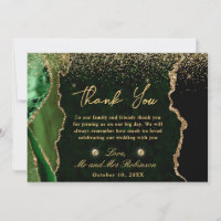 Mariage à la fausse agate verte et dorée scintilla