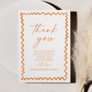 Carte De Remerciements Mariage à la frontière ondulée de citron fantaisis