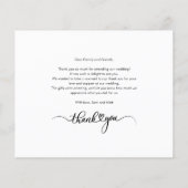 Carte de remerciements Mariage à la main (Dos)