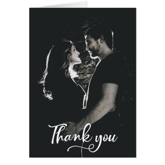 Carte de remerciements Mariage à la main moderne (Devant)