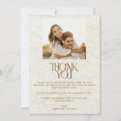 Carte De Remerciements Mariage à la plage de photo florale tropicale (Dos)