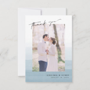 Carte De Remerciements Mariage à l'aquarelle bleue
