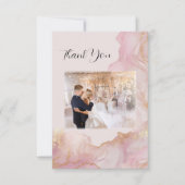 Carte De Remerciements Mariage à l'aquarelle Seraphina rose et or  (Devant)