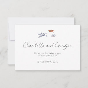 Carte De Remerciements Mariage à l'aquarelle sur la côte d'Ocean Beach, r