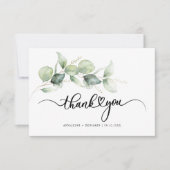 Carte de remerciements Mariage à lettres mains Euc (Devant)