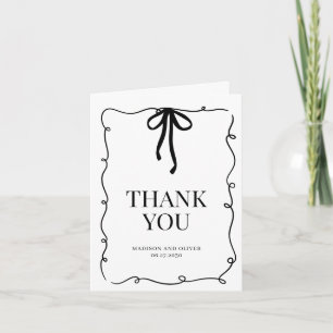 Carte De Remerciements Mariage à nœud papillon noir Fantaisiste