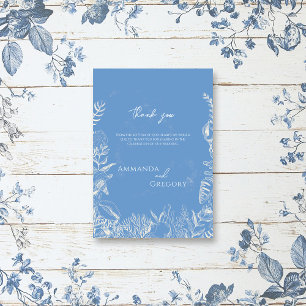 Carte De Remerciements Mariage à thème Blue Toile Ocean