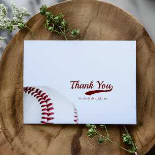 Carte De Remerciements Mariage à thème de baseball plié