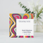 Carte De Remerciements Mariage Abstrait gras dynamique (Debout devant)