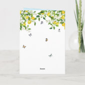 Carte De Remerciements Mariage allemand de citron d'été (Dos)