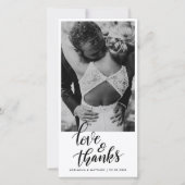 Carte De Remerciements Mariage Amour et Remerciements Manuscrits | Photo (Devant)